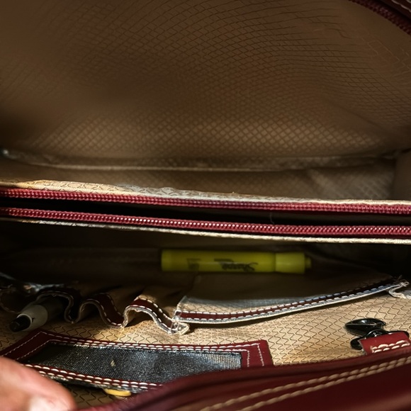 Red Brief Case Stylish Purse - Picture 2 of 4